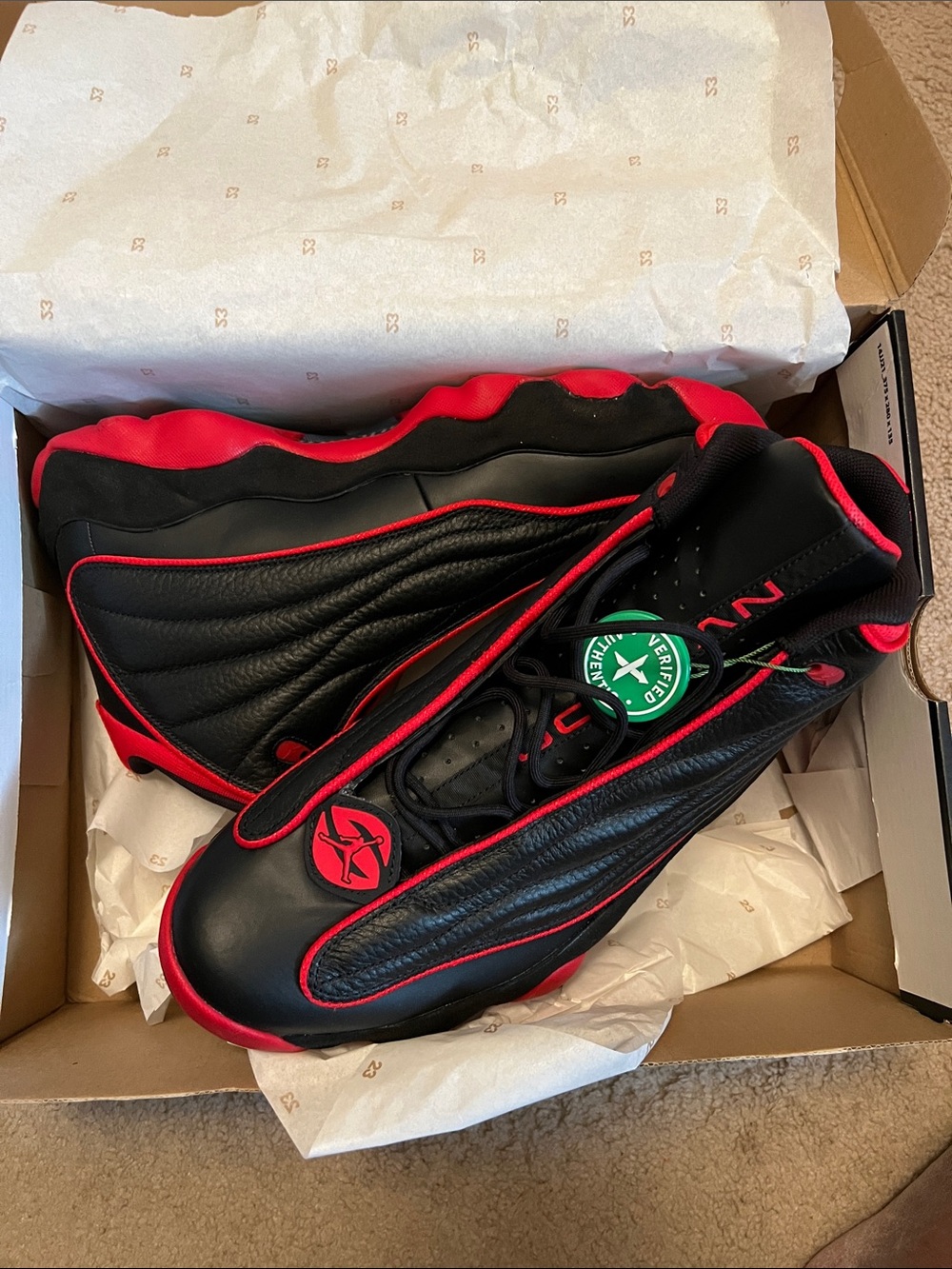 Jordan Men's Black & Red Athletic Sneakers -Sz 14